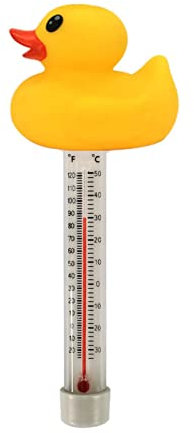 Fulenyi Schwimmendes Ententhermometer | Whirlpool-Thermometer,Bruchsicheres lustiges Poolthermometer mit dünnem Seil für öffentliches Schwimmbad
