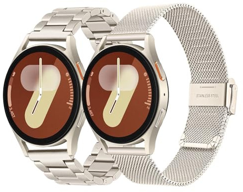 TRUMiRR Kompatibel mit Samsung Galaxy Watch 7 40mm Armband, Mesh Gewebte Edelstahl Uhrenarmband Metall Armband für Galaxy Watch 7 6 5 4 40mm 44mm/6 Classic 43mm 47mm