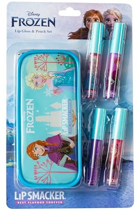 Lip Smacker Frozen Lip Gloss Set, Set di Trucchi Frozen per Bambina, con 4 Lucidalabbra Colorati e una Pochette Frozen della Collezione Winter Wonderland Celebration per un Look da Principessa Disney