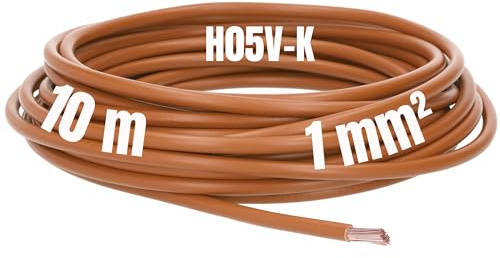 Kalitec 10m PVC Einzelader H05V-K 1,0 mm² Braun - Kupferlitze Flexibel | Feindrähtige Litzenleitung für Schaltschrank & Elektroinstallation - HAR zertifizierte Aderleitung Klasse 5 - 1x1,0mm²