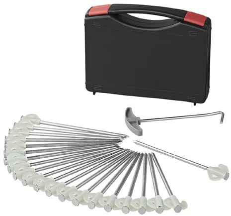 20x Felsbodenhering Heringe 20cm Haken LEUCHTET Heringzieher Erdnägel Heringset