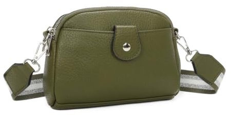 OBC Damen Tasche Crossbody Umhängetasche Bodybag Gürteltasche Schultertasche Brusttasche Handytasche Crossover Handtasche Abendtasche Kunstleder Olivgrün