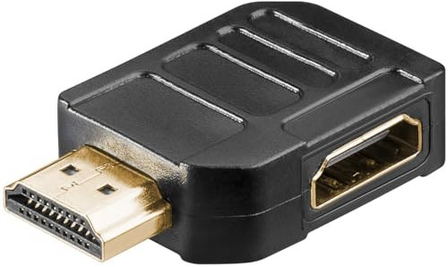 goobay Adaptador de ángulo HDMI 65750, 270 Grados, contactos chapados en Oro, ángulo de 270°, 8 K a 60 Hz, 4K a 120 Hz, 48 Gbits/eARC, HDR