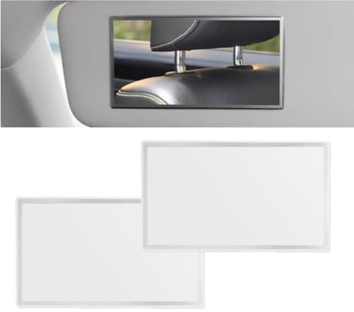 NAROSEBE 2 PCS Auto Sonnenblende Spiegel Kosmetikspiegel Selbstklebender | Schminkspiegel, Sonnenblende Makeup Spiegel Auto Visier Sitzrückenspiegel, für Autositz-Rücken-Platz (15 * 8cm)