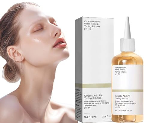 Glykolsäure 7% Toning Resurfacing Solution,Glykolsäure Toner,Peeling & Mitesser Entfernen Glykolsäure,Fördert Fettige Haut & Akne,Hohe Feuchtigkeitszufuhr,Stärkt die Haut, Verbessert Hautunreinheiten
