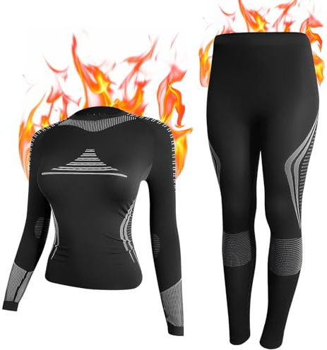 HOTUT Women's Thermal Underwear Set, Anti-Bacterial Ski Base Layer, Quick Dry Winter Ladies Thermal for Yoga and Running