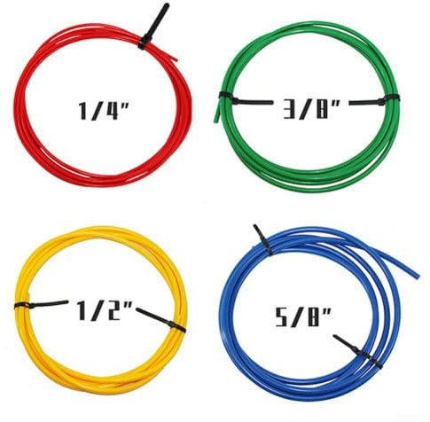 Besttoolifes Eingebauter Kupferrohr-Biegestreifen, Klimaanlagen-Rohrbieger-Set, PE-Kunststoff, 4 m Länge, 1/4 Zoll, 3/8 Zoll, 1/2 Zoll, 5/8 Zoll Größen, farbcodiert Rot, Grün, Gelb, Blau, Modell