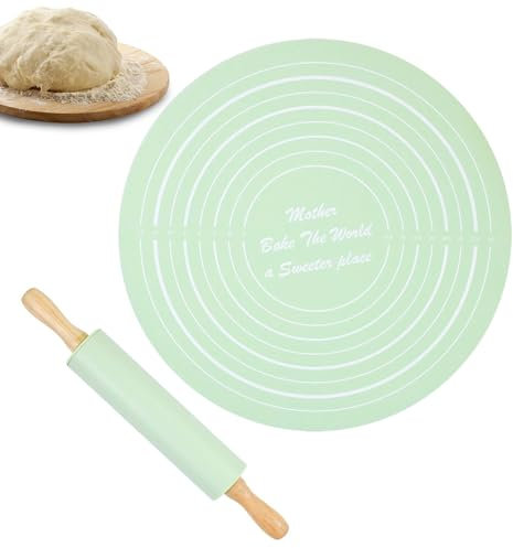 Mattarello con tappetino da forno in silicone, set da cucina per fondente, mattarello professionale per pasta di zucchero, pasta e pasta