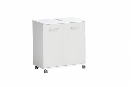 Schildmeyer Palermo Waschbeckenunterschrank 158815, Mattweiß, 59,8 x 32,6 x 63,4 cm