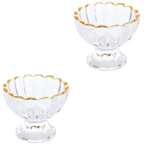 Cabilock 2st Eisbecher Kaffeebecher Slush-becher Schokolade Kaffeetassen Obstschale Wüstenbecher Eisgerichte Creme Reisekaffeetasse Eisbar Fruchtbecher Vorspeisenbecher Glas