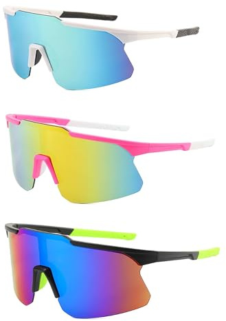 3 pezzi, occhiali da sole, occhiali da ciclismo da uomo, occhiali veloci da uomo e da donna, protezione antivento, per ciclismo, corsa, pesca