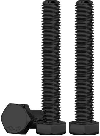 Drenky M10 x 80mm Sechskantschrauben Schwarz (10 Stück) Edelstahl A2 V2A Vollgewinde Sechskantkopfschrauben DIN933 Norm Bolzen für Möbelreparatur, Automobil- und Maschinenmontage
