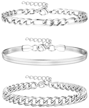 ORAZIO Bracciale Uomo Argento 925 Braccialetto Serpente Figaro Catena Bracciali Uomo Fidanzato Papà Regalo Uomo Compleanno Braccialetti Gioielli