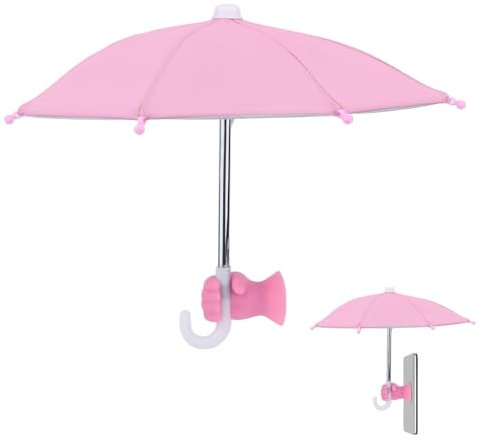 lasuroa Cell Phone Umbrella, Mini Phone Shade Umbrella with Suction Cup Holder Portable Sun Shade Cover for Outdoor Cellphone Device Screen Glare Reflection