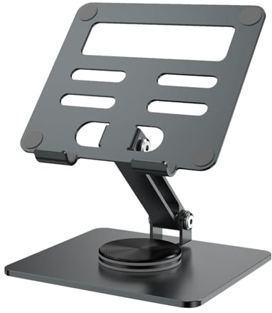 Support de station d'accueil pour tablette – Support de visualisation réglable, support portable pliable | Alliage léger | Fonction pivotante multi-angle | de base antidérapante avec joint de