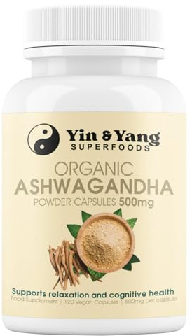 Organic Ashwagandha Capsules 500mg | Vegan Adaptogen for Calm, Focus & Balance | 100% Pure Root Extract | 120 Vegan Capsules | Non-GMO, Gluten-Free, Organic Supplement