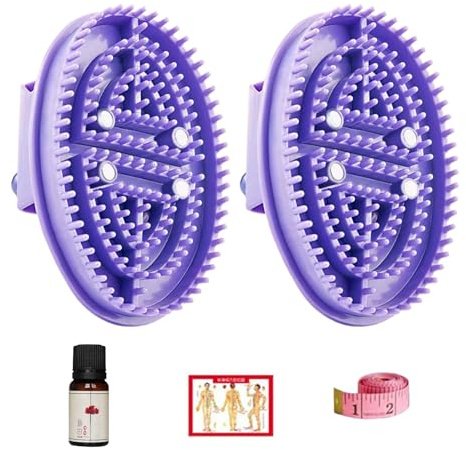 Massagebürste, Bauchschrubber, 18 x 11,9 cm, ergonomische Stimulationsbürste, weiche, authentische Borsten, bequemer Griff für Stressabbau, Spa, Cellulite