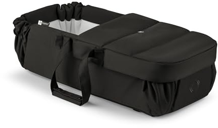 Bugaboo Baby Nest, Culla Portatile 2in1 e sacco a pelo con manici, diventa materassino di cotone e tappeto da gioco, compatibile con passeggini, reclinabile per neonati – Heritage Black