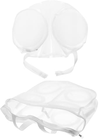 HEALSOPTHY Bolsa de Malla para Lavar Zapatos Protección para Interior de Lavadora 2piezas y Prevención de Manchas, Material Poliéster y Algodón Perla, Adecuado para Lavado y Organización