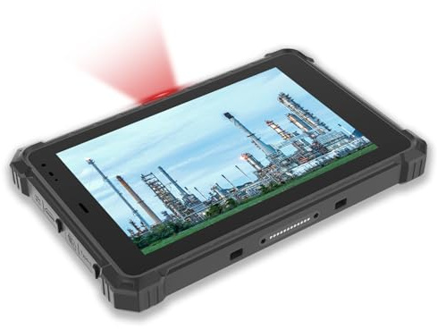 Tableta Resistente Windows 11 de 8 Pulgadas, 4G LTE, GPS, 1D 2D Resistencia al Agua, Batería de 7.6 V 5000 mAh, 8 GB de RAM/128 GB ROM, Bluetooth, Wi-Fi para Operaciones Industriales y Al Aire Libre