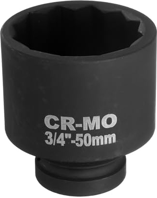 QUARKZMAN Enchufe Impacto 12 Puntos 3/4 Pulgada 50mm Enchufe Métrico Para Eje Y Tuerca Auto Extracción Fácil