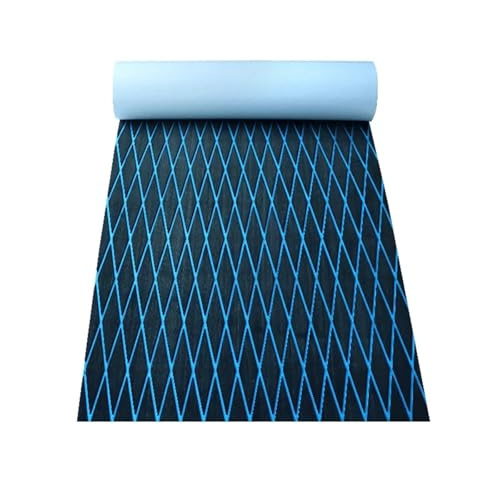 DSFIHJO Pavimentazione per Barche 1900 * 350 * 6MM Eva Boat Decking Sheet Marine Flooring Anti Slip Pad with Rhombus Diamond Pattern Self-Adhesive Surfboard Traction Adesivo(Black Blue)