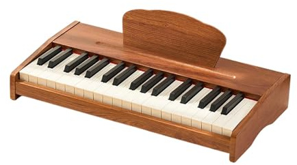 Tastiera Elettronica per Bambini in Legno, 37 Tasti Portatile, Pianoforte Giocattolo Educativo per Principianti, Regalo Musicale