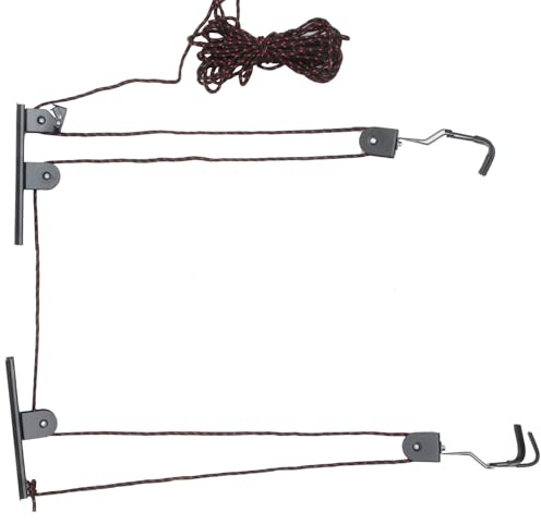 BATHVEVE Soporte de Techo para Bicicletas Resistente y Ligero, Elevador Colgante Negro para Almacenamiento en Garaje y Hogar, Portabicicletas Multifuncional Gancho para Color Aleatorio