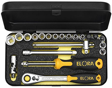Elora Steckschlüssel-Satz, 20-teilig, 1/4 zoll, 3/16-1/2 und IN-1/8-5/16 AF, -1400-IAU