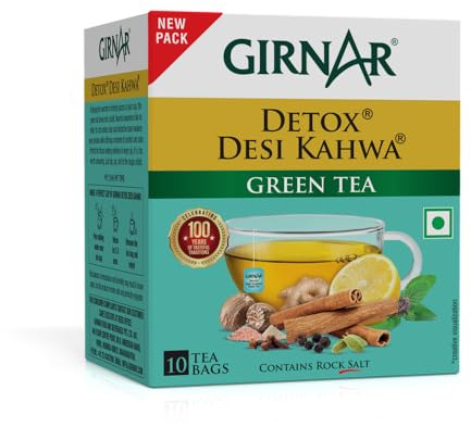 Girnar sacs detox thé vert - desi kahwa, 10 sacs