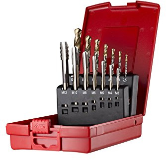 Dormer l114301 – Jeu de forets et tarauds, couleur noir et rouge