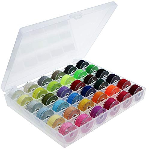 byou Bobine da Cucire,Rocchetti Bobine 36 Pezzi Colori Assortiti Filo per Cucire in Poliestere con Scatola per Macchina da Cucire Singer Babylock Janome Kenmore