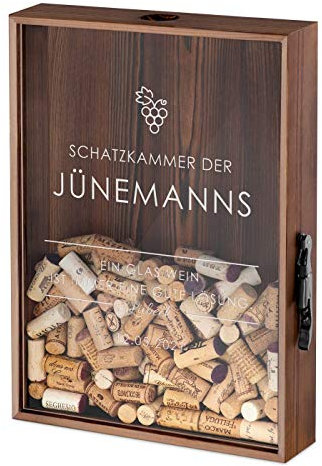 Maverton Kronkorkensammler Korkensammler mit Gravur + mit Flaschenöffner - Deckelsammler zum Aufhängen personalisiert - Geschenk Hochzeit Hochzeitstag Paar - 44,7x32x8cm - aus Holz - Schatzkammer