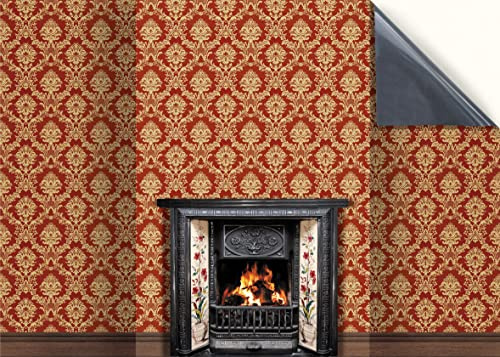 Stick & Go Repositionable Self Adhesive Dolls House Wallpaper 1:12 Scale (1 Sheet) - Feature Wall/Vintage Parlour - No. 178