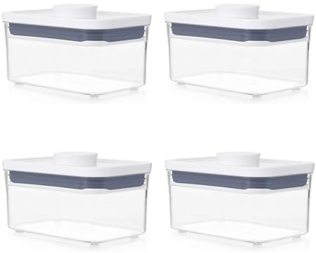 OXO Good Grips POP Container - Airtight Food Storage - 0.6 Qt Rectangle (Set of 4) for Tea and More