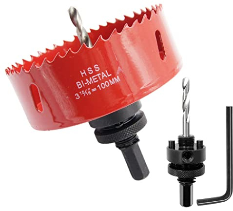 Lochsäge 100mm, LAIWEI Schwerlast Dorn lochbohrer, 4341 Bohrer, Lochfräser zum Bohren von Löchern in Holz, Aluminium, PVC und anderen Materialien, Bohrwerkzeuge