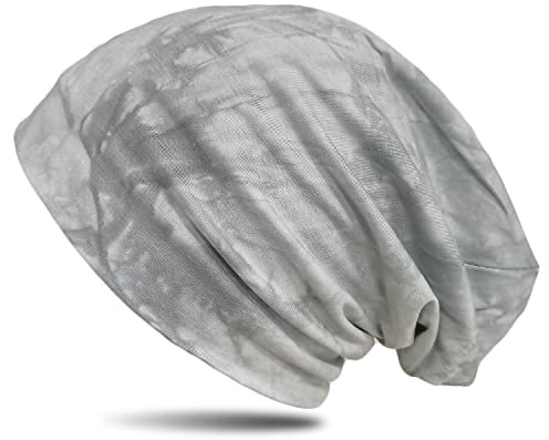 WANSSY® Damen Herren Unisex Uni Farbe Beanie mit Färbemuster Federmuster Fashion Einheitshröße Kopfbedeckung