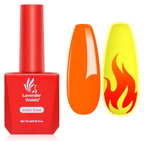 Lavender Violets 15ml Gel Nagellack UV LED Einweichen Nagellampe Aushärten Maniküre Pediküre Größerer Inhalt Salon Qualität Bright Orange A0162