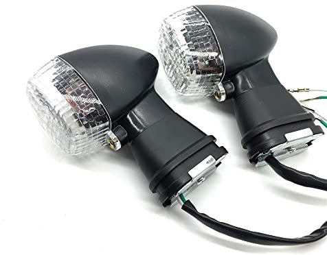 AOROM Motorrad Blinker Blinker vorne Blinker passend for Kawasaki ZX600 passend for Ninja ZX-6R ZX6R ZX-9R ZXR400 KLE 250/400/500 ZX900 ZX-7 ZX7R ZX12R Blinker Motorrad (Color : WHITE)