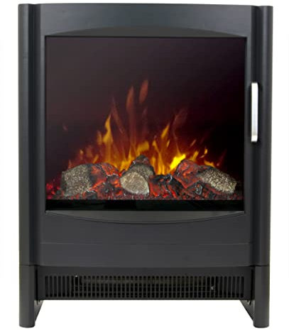 Sureflame Keston - Fuego eléctrico (enchufe europeo), color negro