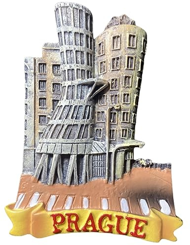 Kühlschrankmagnet, Motiv: Tanzendes Haus, Prag, Tschechische Republik, Reise-Souvenir, 3D-Kühlschrankdekoration, Magnetaufkleber, Bastel-Kollektion