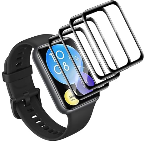 GXAYZ [4 Piezas] Protector Pantalla Compatible Huawei watch fit 2 TPU Protector de Pantalla [Anti-Arañazos] [Sin Burbujas] 3D Cobertura Completa TPU Film HD Flexible Película Protectora