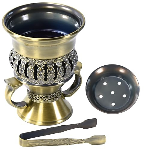Bakhoor Burner, Charcoal Incense Burner, Frankincense Resin Burner, Incense Charcoal Discs, Bukhoor Kit with Mtal Handle/Tongs, for Yoga, Spa Aromatherapy Office Home Decor