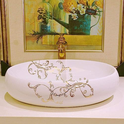 FKHFTI Countertop Basin Table Basin, Rectangle Ceramic Hand Washbasin, Home Bathroom Washbasin,Bathroom Sinks (A A)