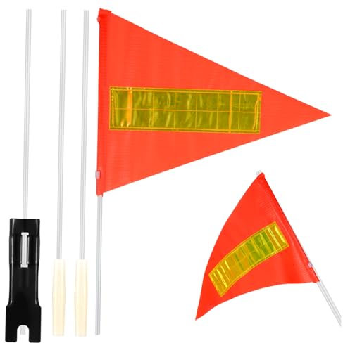KITANDOVE 1satz Reflektierende Fahrradfahne Mit Stab Hochsichtbare Sicherheitsflagge Für Kinderfahrräder Go-Karts Und Outdoor-aktivitäten Material Langlebig Und Praktisch