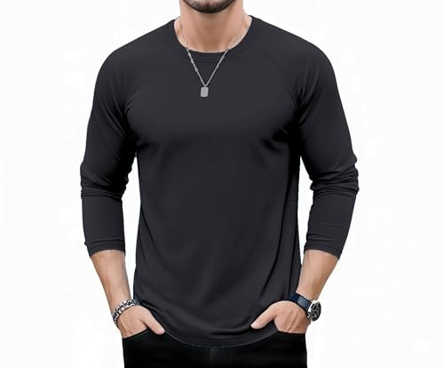 KEFITEVD Herren Langarm T-Shirt Sport Langarmshirt Trikot Winter Herbst | Polyester,Langarm,Mit innenfleece,Sport,Thermo,Laufen,Winter,Herbst,Outdoor,Atmungsaktiv,Rundhals,Ohne kapuze,Regular Fit