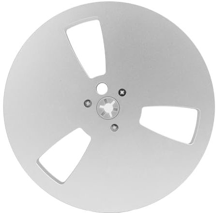 Carrete de Cinta Vacío de 1/4 de 7 Pulgadas, Carrete de Recogida de Aleación de Aluminio de 3 Orificios, Cubo Pequeño para Nab, Carrete Vacío de Cinta de Sonido de Carrete (Silver)