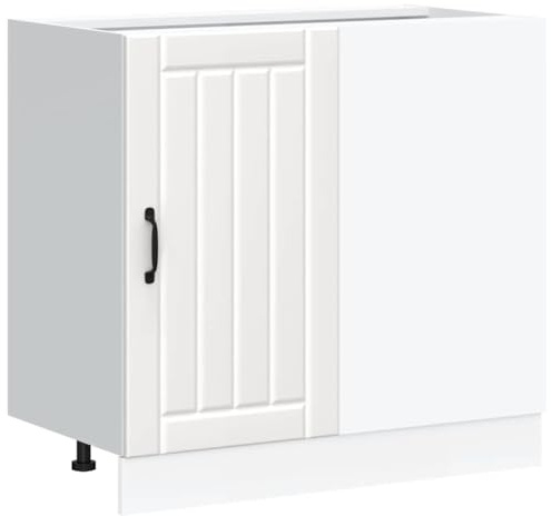 vidaXL Kitchen Base Cabinet Lucca White Engineered Wood, kitchen base cabinet, kitchen sink base unit, base cabinet drawer kitchen