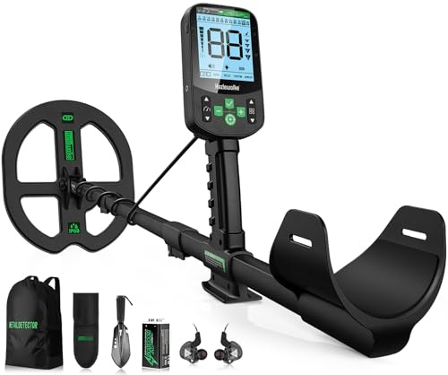 48 MAX Deep Depth Metal Detector for Adults, Professional Gold Detector with Pinpointer & All Metal Mode, Double-D Coil Waterproof Metal Detector Kit for Beach, Detector De Metales Oro Y Plata