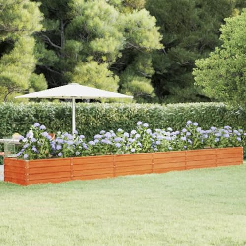 Xichuzi Jardinera, Macetero, Macetas para Flores y Plantas, Macetero para Jardin, de Acero corten Gris 600x80x45 cm